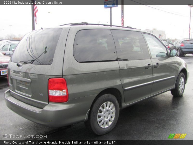 Sage Green / Beige 2003 Kia Sedona LX