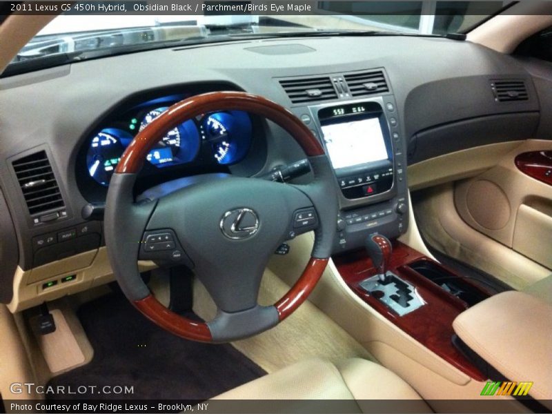 Obsidian Black / Parchment/Birds Eye Maple 2011 Lexus GS 450h Hybrid