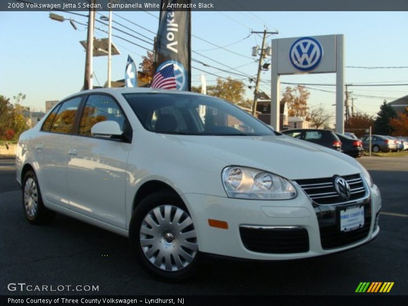 Campanella White / Anthracite Black 2008 Volkswagen Jetta S Sedan
