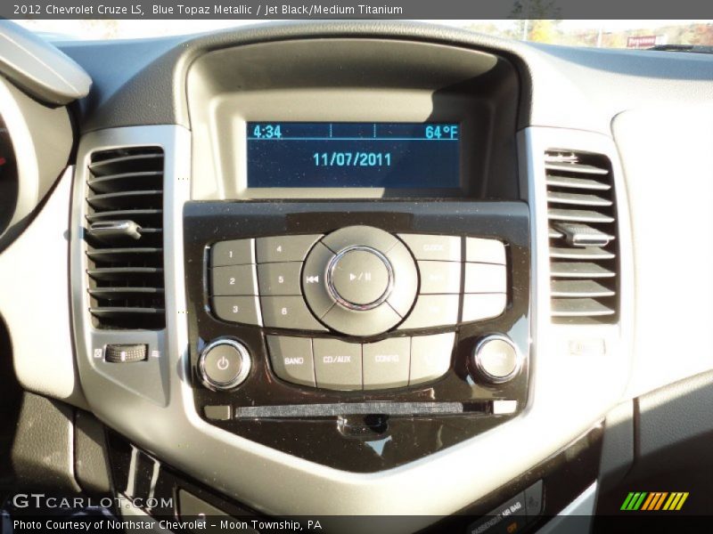 Blue Topaz Metallic / Jet Black/Medium Titanium 2012 Chevrolet Cruze LS