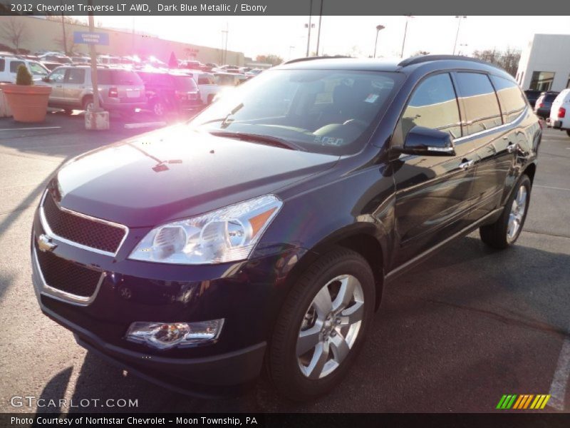 Dark Blue Metallic / Ebony 2012 Chevrolet Traverse LT AWD