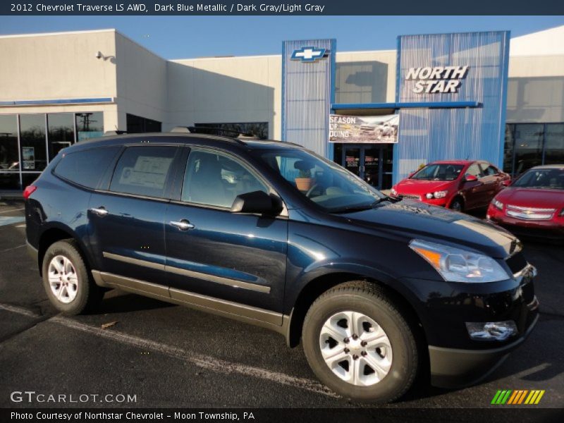 Dark Blue Metallic / Dark Gray/Light Gray 2012 Chevrolet Traverse LS AWD