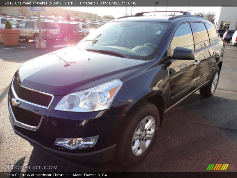 Dark Blue Metallic / Dark Gray/Light Gray 2012 Chevrolet Traverse LS AWD