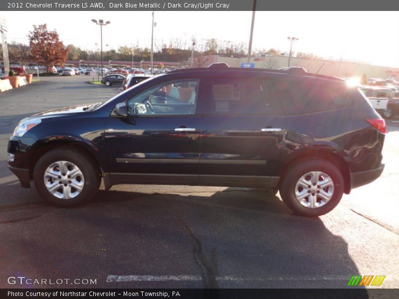 Dark Blue Metallic / Dark Gray/Light Gray 2012 Chevrolet Traverse LS AWD