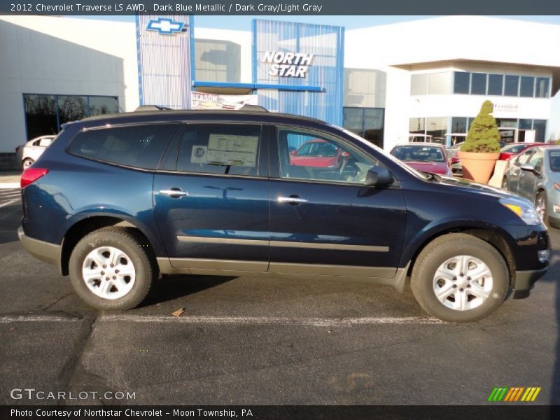 Dark Blue Metallic / Dark Gray/Light Gray 2012 Chevrolet Traverse LS AWD