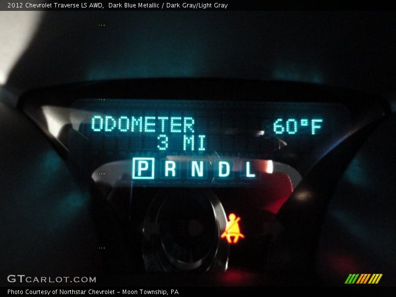 Dark Blue Metallic / Dark Gray/Light Gray 2012 Chevrolet Traverse LS AWD