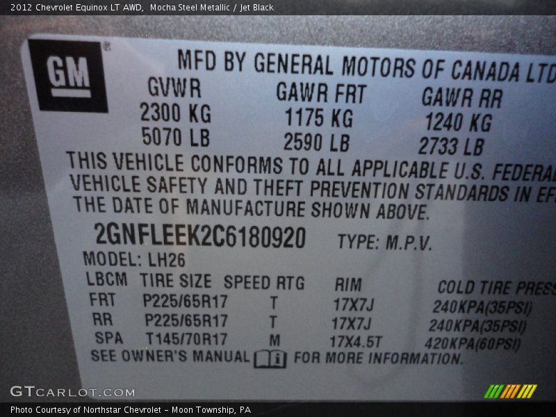 Mocha Steel Metallic / Jet Black 2012 Chevrolet Equinox LT AWD