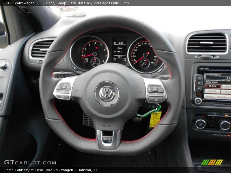VW black leather wrapped steering wheel - 2012 Volkswagen GTI 2 Door