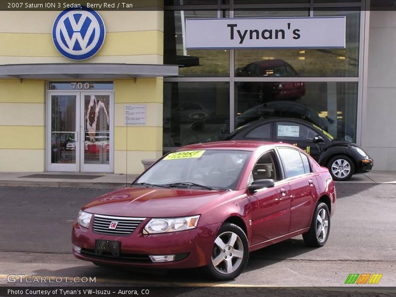 Berry Red / Tan 2007 Saturn ION 3 Sedan