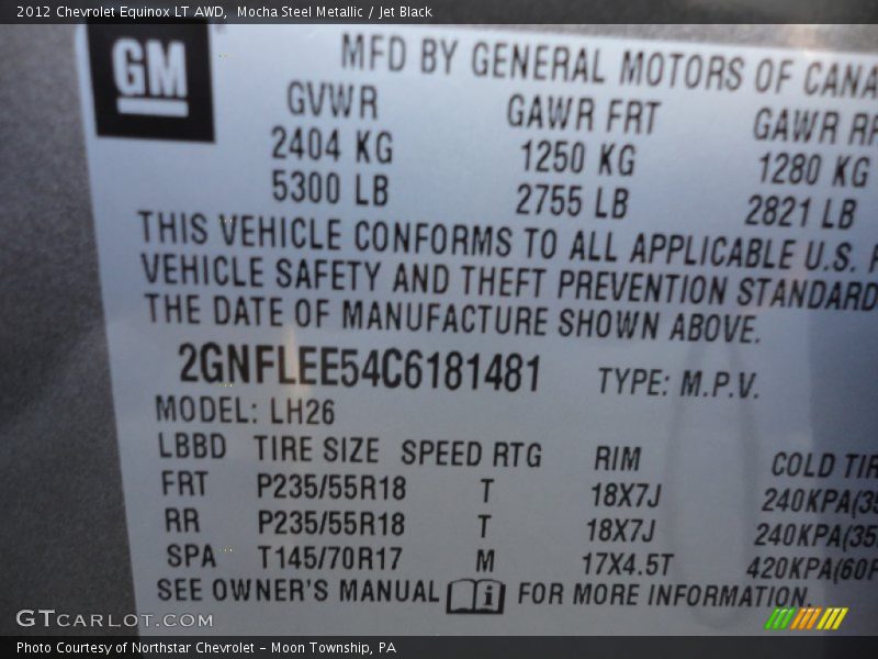 Mocha Steel Metallic / Jet Black 2012 Chevrolet Equinox LT AWD