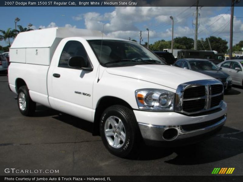 Bright White / Medium Slate Gray 2007 Dodge Ram 1500 ST Regular Cab