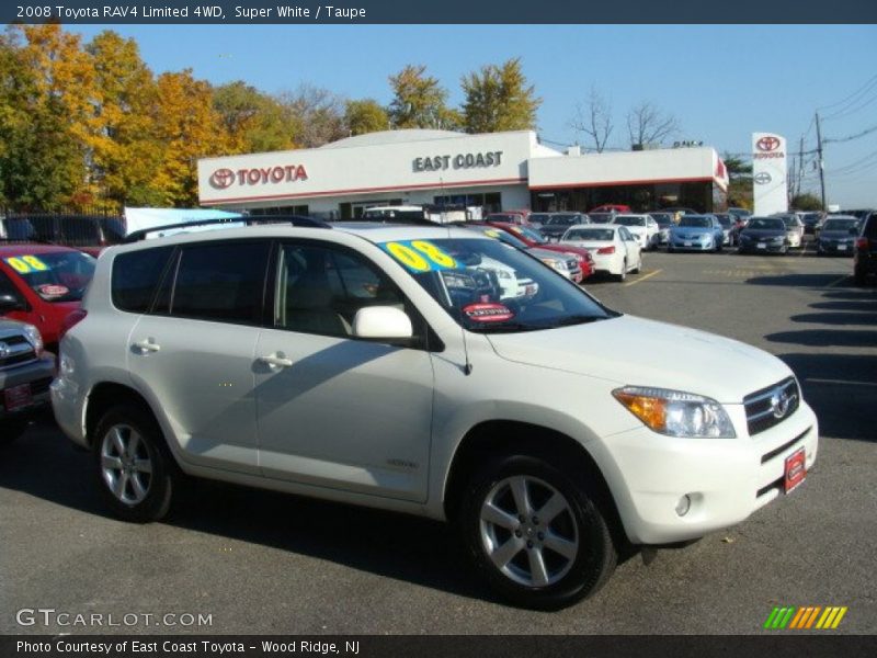 Super White / Taupe 2008 Toyota RAV4 Limited 4WD