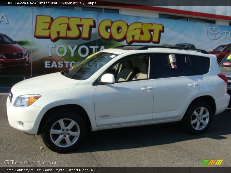 Super White / Taupe 2008 Toyota RAV4 Limited 4WD