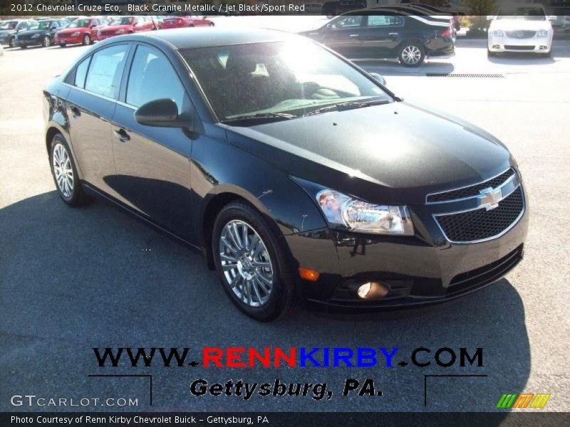 Black Granite Metallic / Jet Black/Sport Red 2012 Chevrolet Cruze Eco