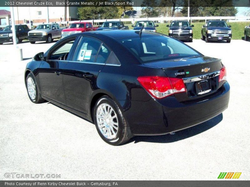 Black Granite Metallic / Jet Black/Sport Red 2012 Chevrolet Cruze Eco