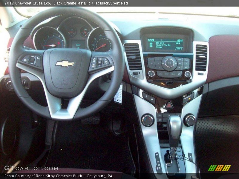 Black Granite Metallic / Jet Black/Sport Red 2012 Chevrolet Cruze Eco