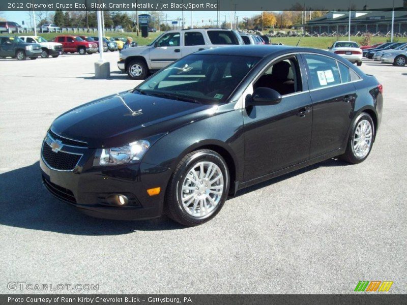 Black Granite Metallic / Jet Black/Sport Red 2012 Chevrolet Cruze Eco
