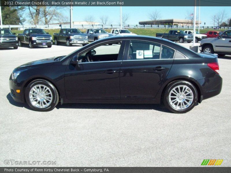 Black Granite Metallic / Jet Black/Sport Red 2012 Chevrolet Cruze Eco
