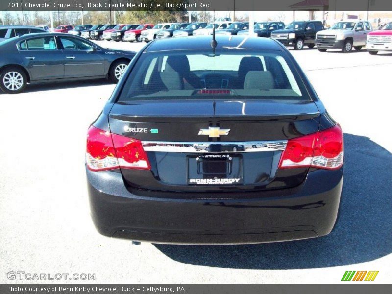 Black Granite Metallic / Jet Black/Sport Red 2012 Chevrolet Cruze Eco