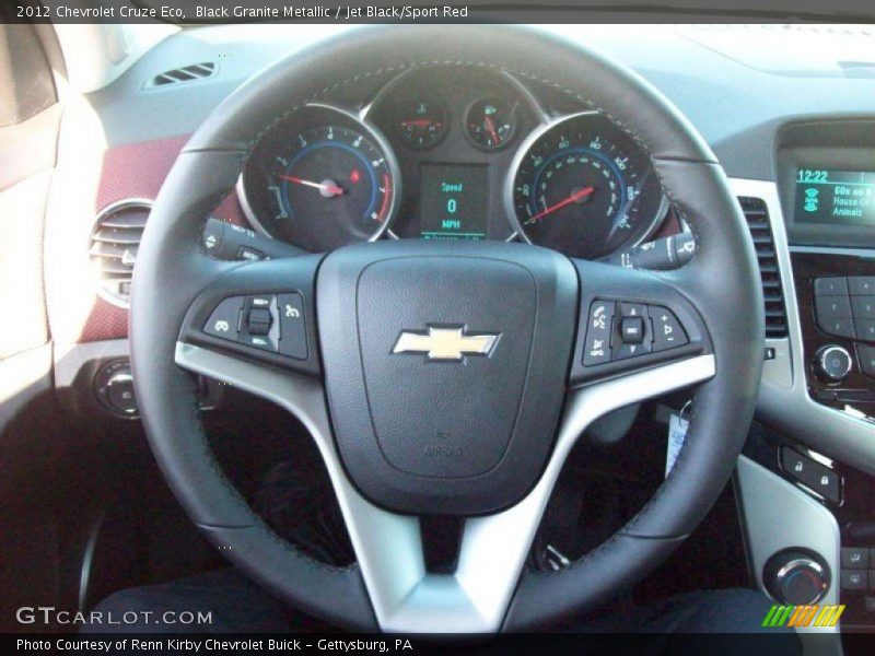 Black Granite Metallic / Jet Black/Sport Red 2012 Chevrolet Cruze Eco