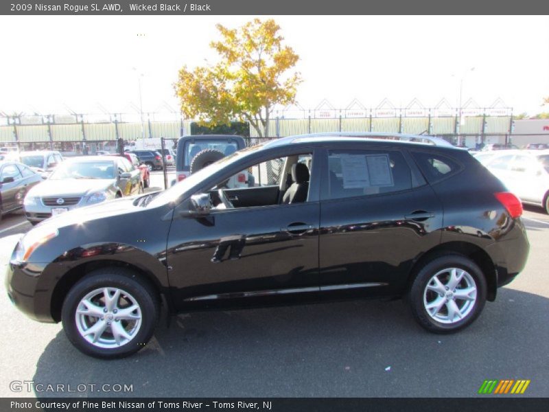 Wicked Black / Black 2009 Nissan Rogue SL AWD