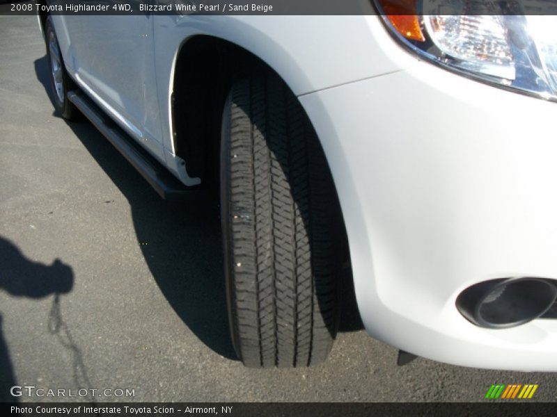 Blizzard White Pearl / Sand Beige 2008 Toyota Highlander 4WD