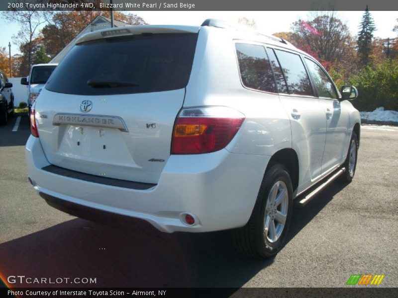 Blizzard White Pearl / Sand Beige 2008 Toyota Highlander 4WD
