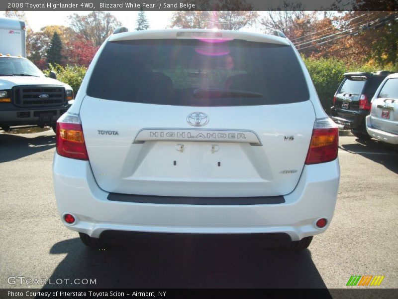 Blizzard White Pearl / Sand Beige 2008 Toyota Highlander 4WD