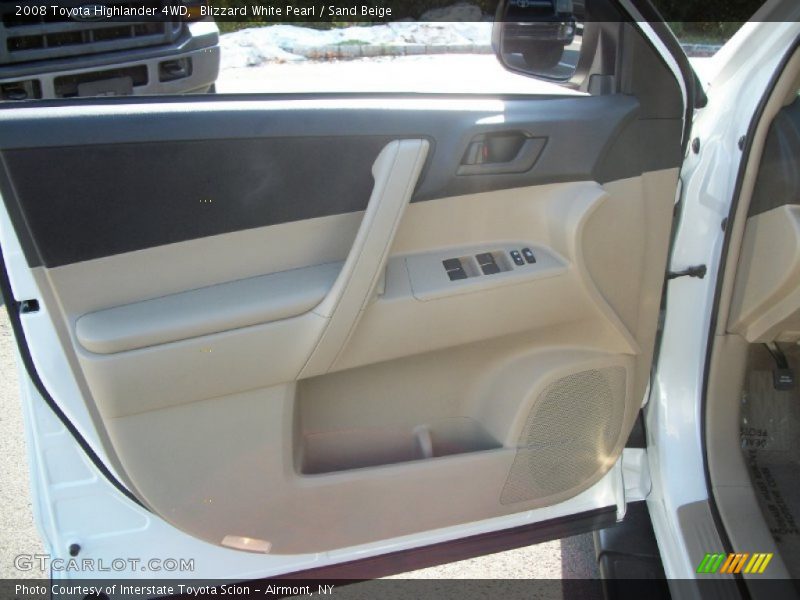 Blizzard White Pearl / Sand Beige 2008 Toyota Highlander 4WD