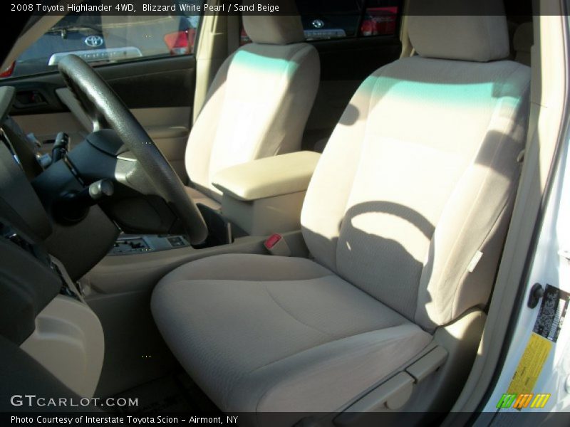 Blizzard White Pearl / Sand Beige 2008 Toyota Highlander 4WD