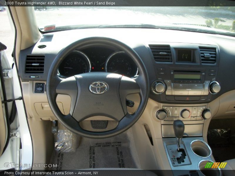 Blizzard White Pearl / Sand Beige 2008 Toyota Highlander 4WD