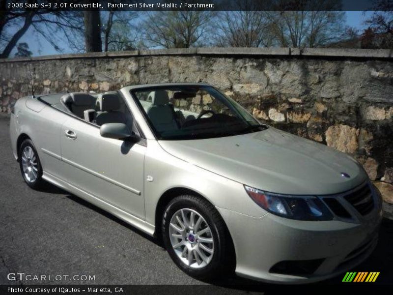 Parchment Silver Metallic / Parchment 2008 Saab 9-3 2.0T Convertible