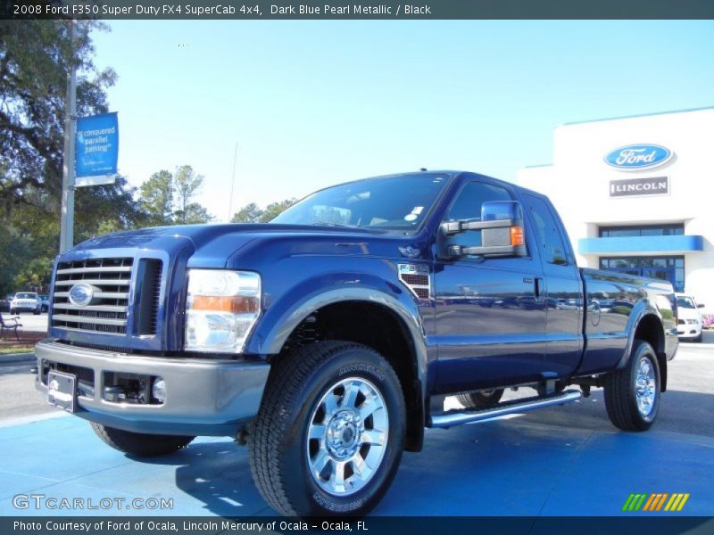 Dark Blue Pearl Metallic / Black 2008 Ford F350 Super Duty FX4 SuperCab 4x4