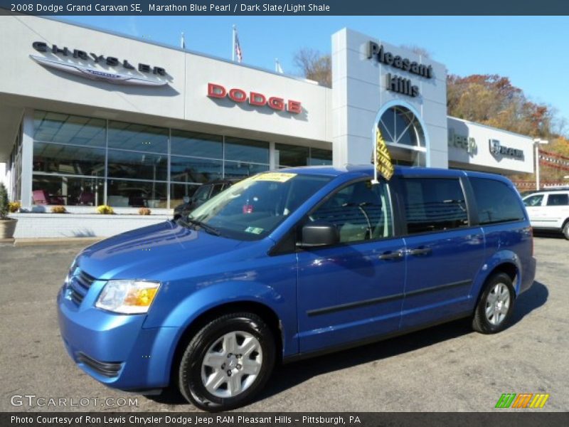 Marathon Blue Pearl / Dark Slate/Light Shale 2008 Dodge Grand Caravan SE