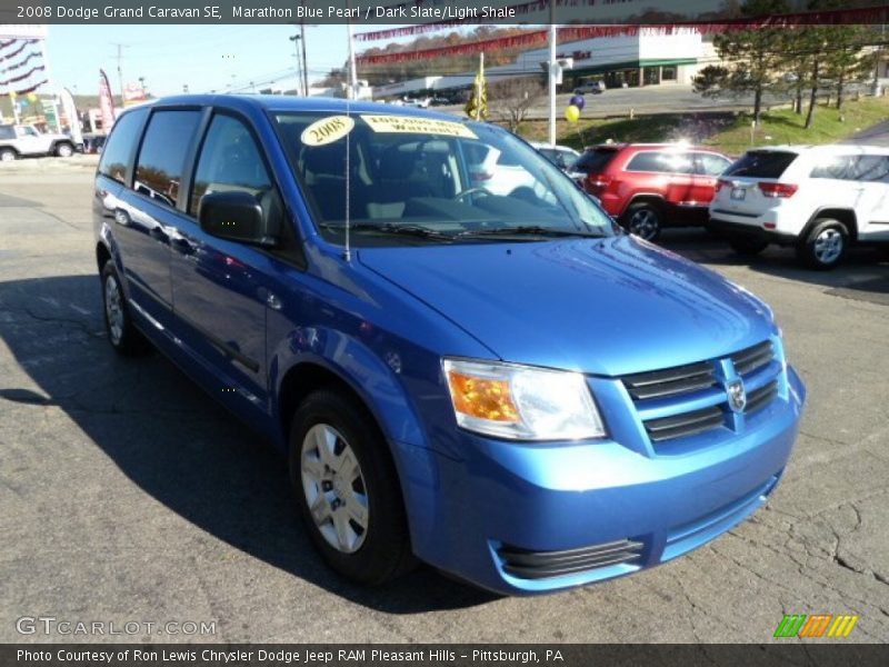 Marathon Blue Pearl / Dark Slate/Light Shale 2008 Dodge Grand Caravan SE