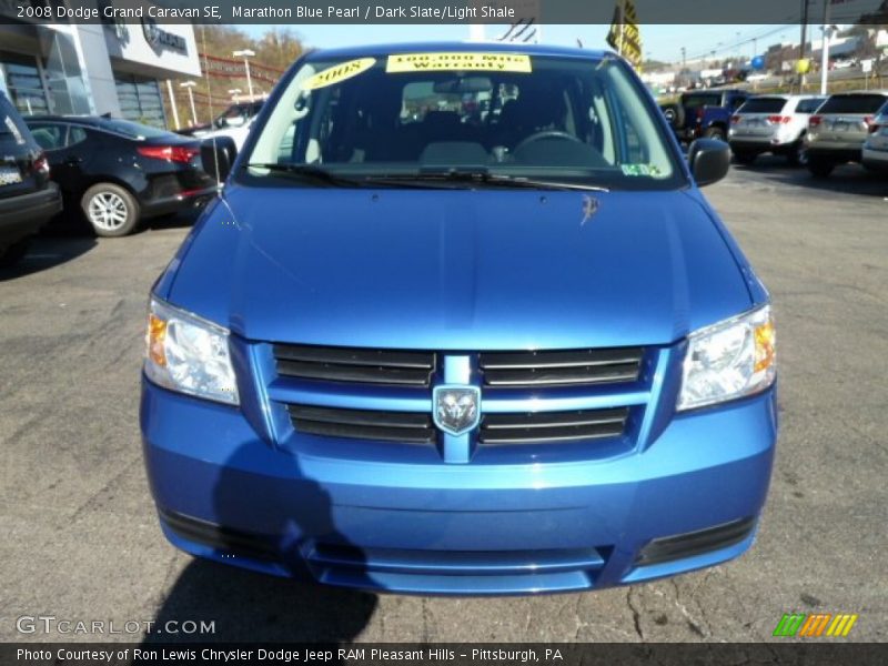 Marathon Blue Pearl / Dark Slate/Light Shale 2008 Dodge Grand Caravan SE