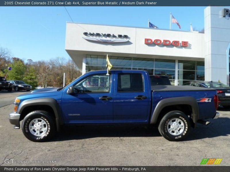 Superior Blue Metallic / Medium Dark Pewter 2005 Chevrolet Colorado Z71 Crew Cab 4x4