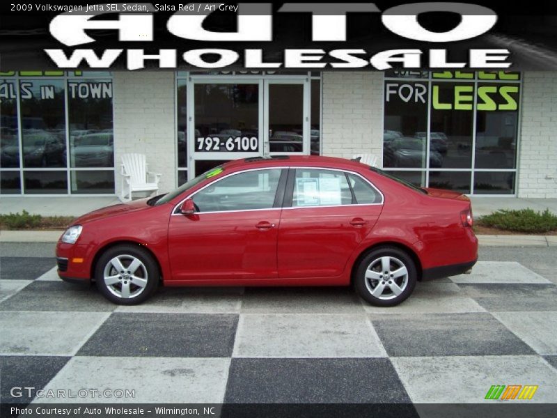 Salsa Red / Art Grey 2009 Volkswagen Jetta SEL Sedan