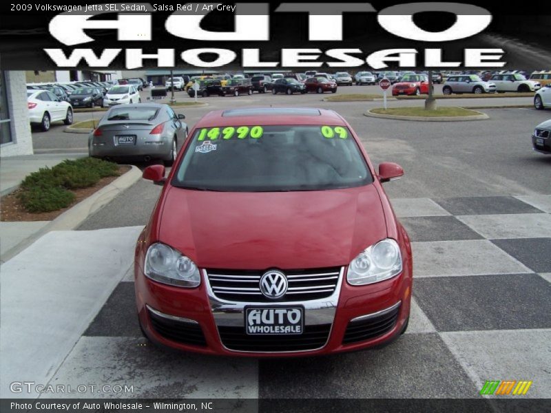 Salsa Red / Art Grey 2009 Volkswagen Jetta SEL Sedan