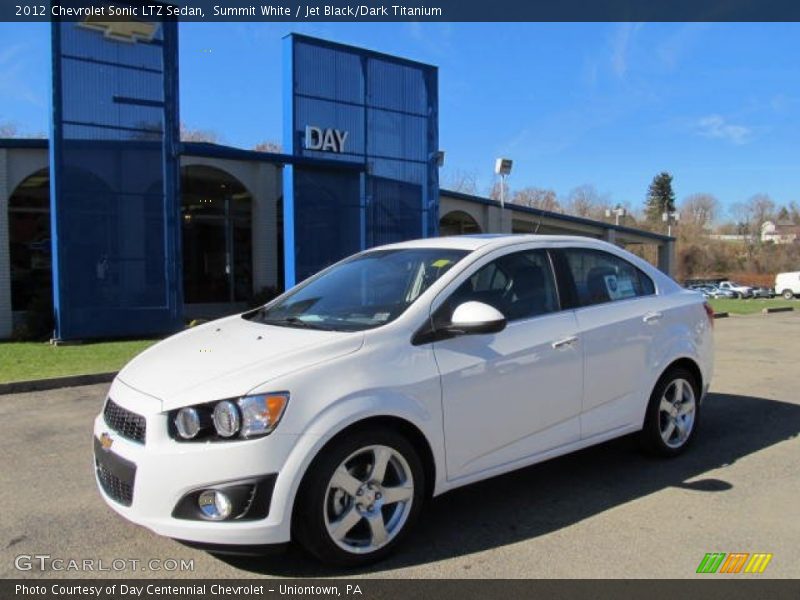 Summit White / Jet Black/Dark Titanium 2012 Chevrolet Sonic LTZ Sedan