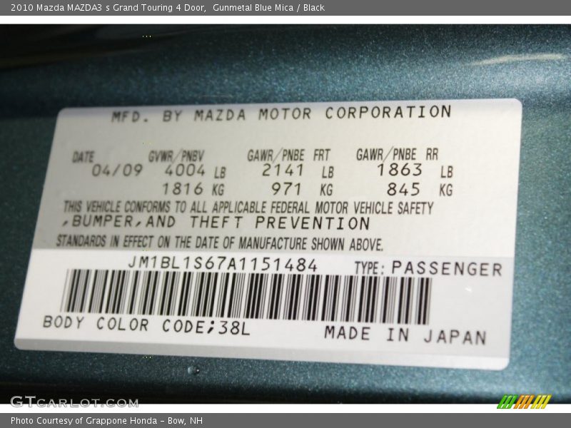 Gunmetal Blue Mica / Black 2010 Mazda MAZDA3 s Grand Touring 4 Door