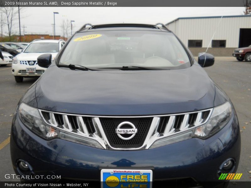 Deep Sapphire Metallic / Beige 2009 Nissan Murano SL AWD
