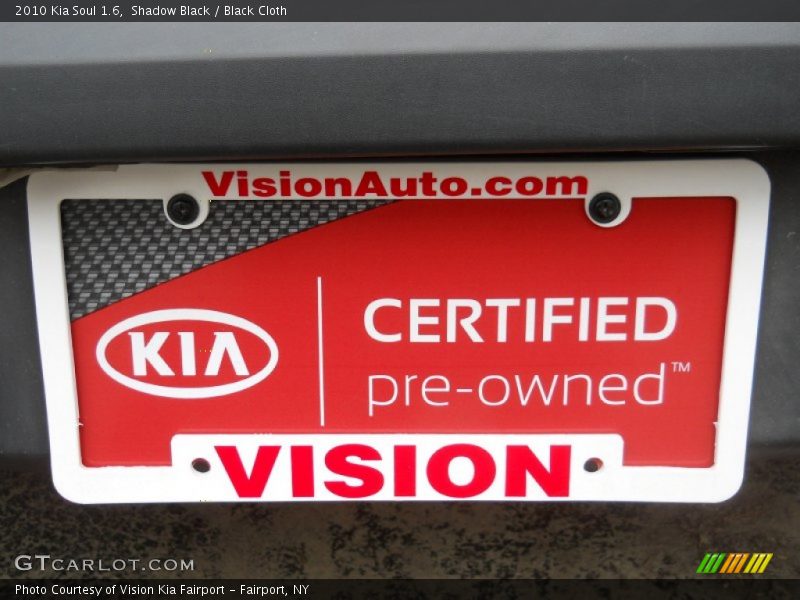 Shadow Black / Black Cloth 2010 Kia Soul 1.6