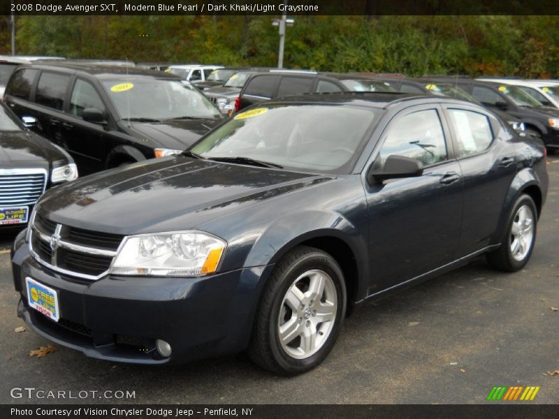 Modern Blue Pearl / Dark Khaki/Light Graystone 2008 Dodge Avenger SXT