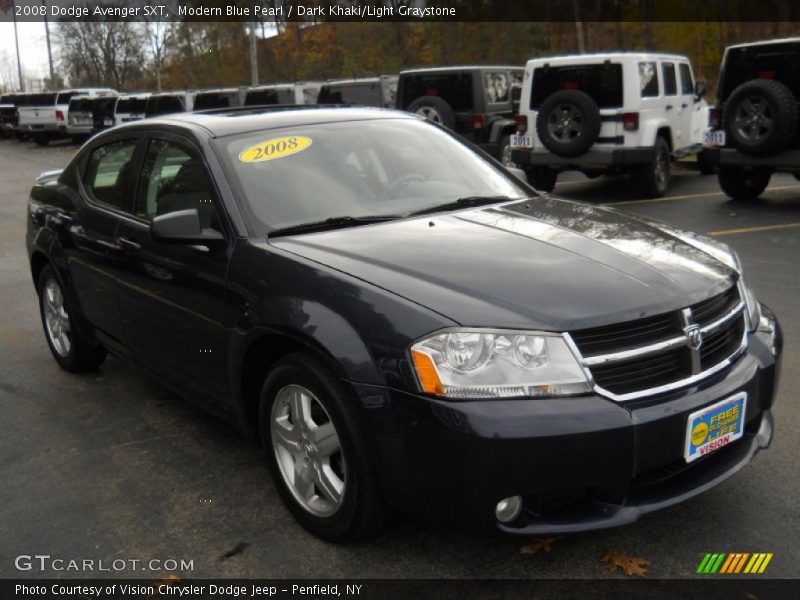 Modern Blue Pearl / Dark Khaki/Light Graystone 2008 Dodge Avenger SXT
