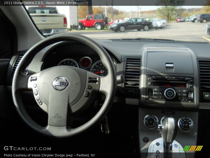 Aspen White / Beige 2011 Nissan Sentra 2.0 S