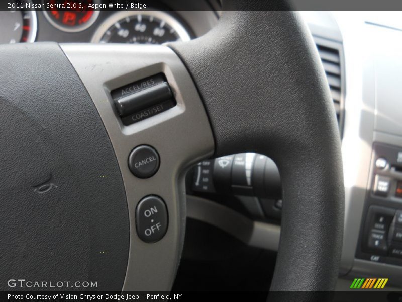 Aspen White / Beige 2011 Nissan Sentra 2.0 S
