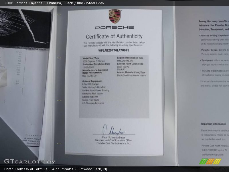 Black / Black/Steel Grey 2006 Porsche Cayenne S Titanium