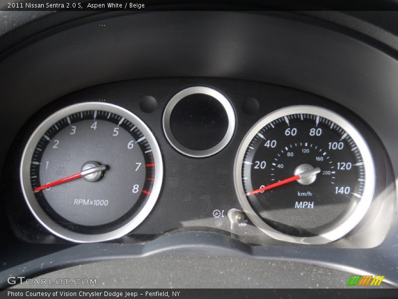 Aspen White / Beige 2011 Nissan Sentra 2.0 S