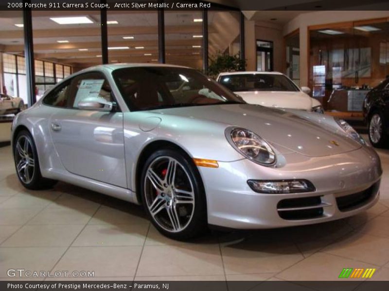 Arctic Silver Metallic / Carrera Red 2008 Porsche 911 Carrera S Coupe